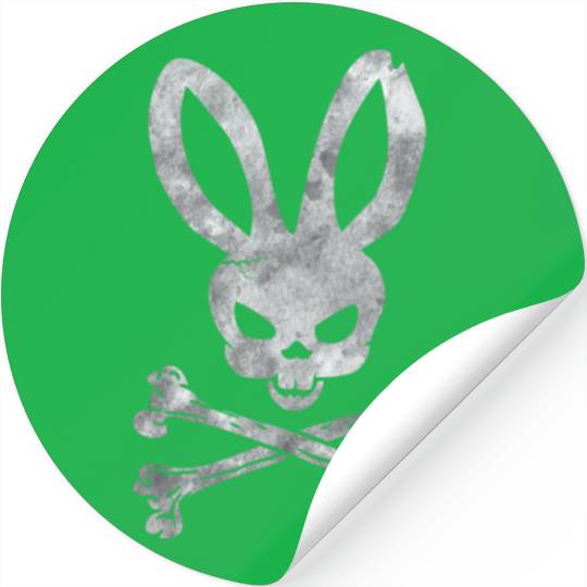 Funny Easter Bunny Crossbones Stickers