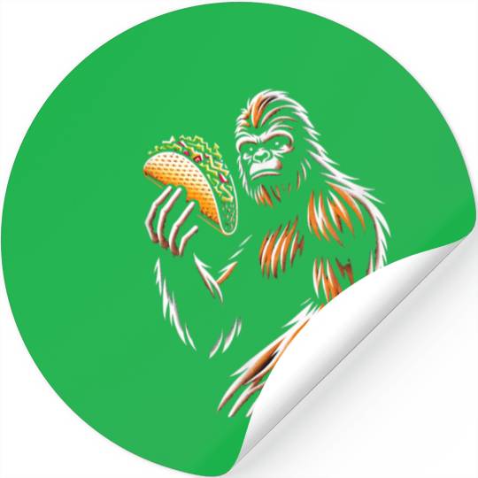 Bigfoot Taco Funny Cinco Mayo Stickers