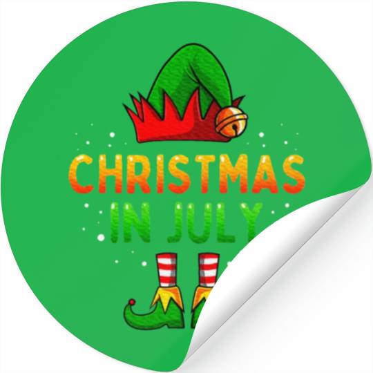 Christmas In July Santa Elf Stickers