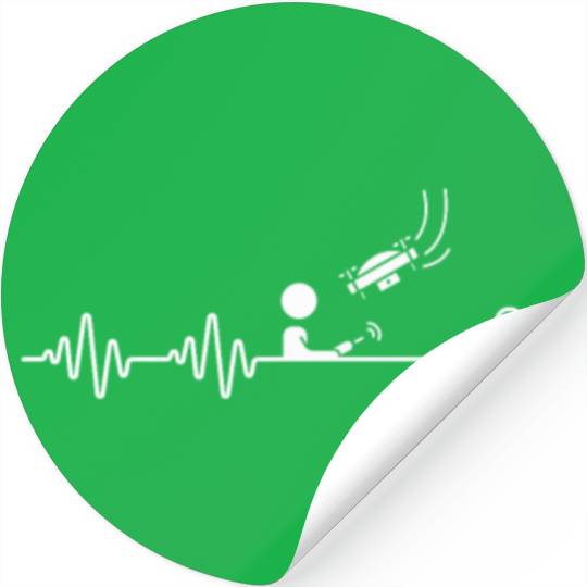 Drone Pilot Quadcopter Heartbeat Funny Drone Pilot Stickers