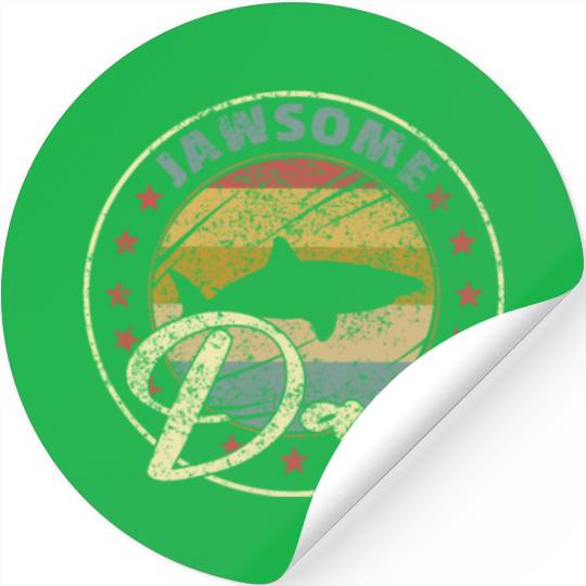 Jawasome Dad Funny Shark Father's Day Gift Stickers