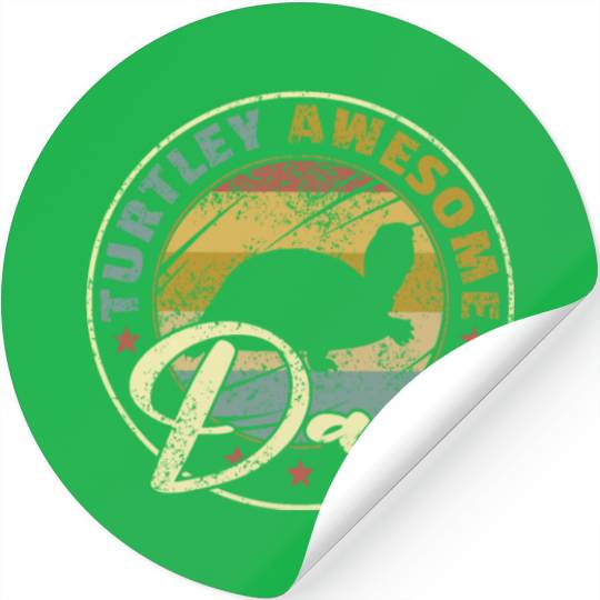 Turtley Awesome Dad Funny Shark Father's Day Gift Stickers