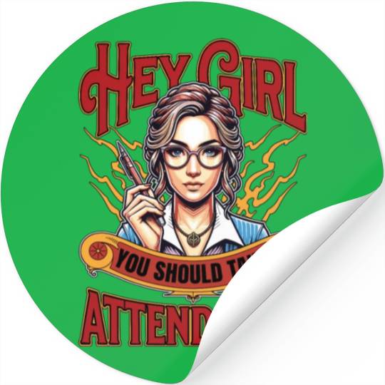 Literature Teacher Hey Girl You Should Bookworm Stickers