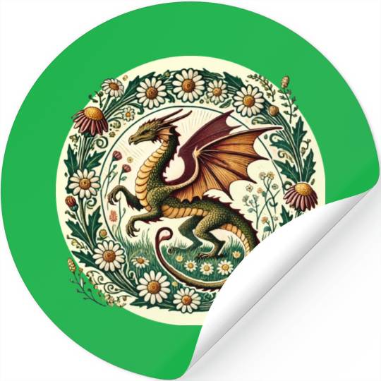 Daisy Flower Dragon Stickers