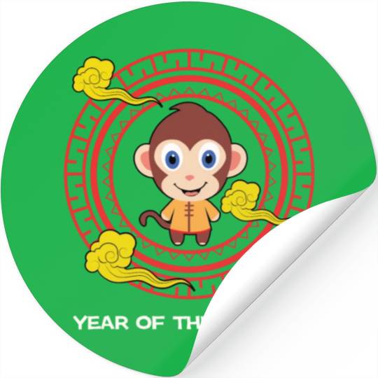 Year Of The Monkey Kawaii Zodiac Chinese New Year Stickers