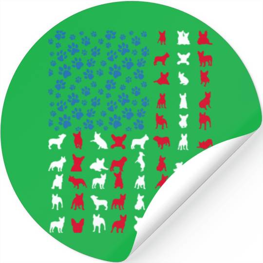 French Bulldog Patriotic Frenchie 4th of July USA Stickers