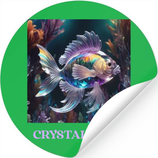 Colorful Crystal Glass Fantasy Fish Stickers
