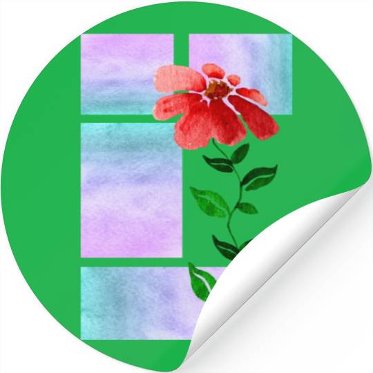 Watercolor Flower Design Stickers