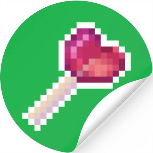 Pixel Art Sprite Cute Heart Lollipop Stickers