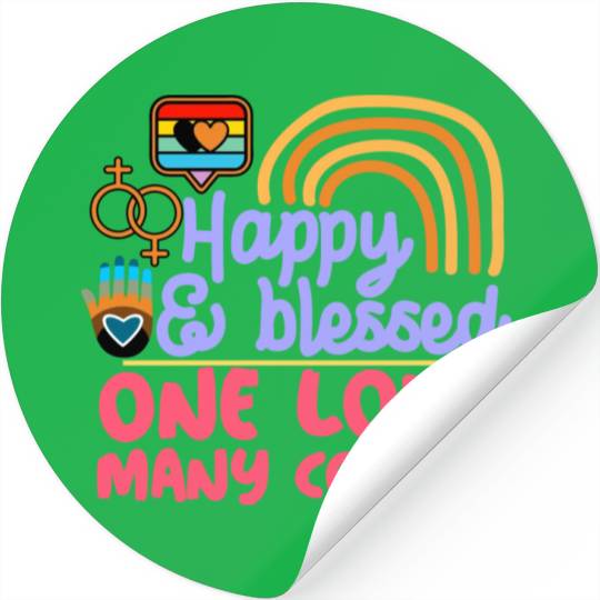 pride month, happy and blessed, love is love Stickers