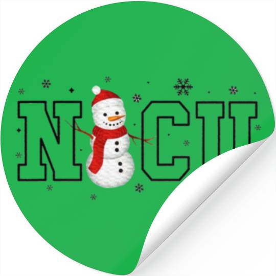 NICU Christmas Snowman Nurse Stickers