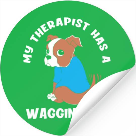 My Therapist Has A Wagging Tail Cute Therapy Dog Stickers