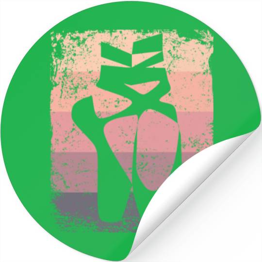 Ballet Shoes Vintage Woman Ballerina Stickers