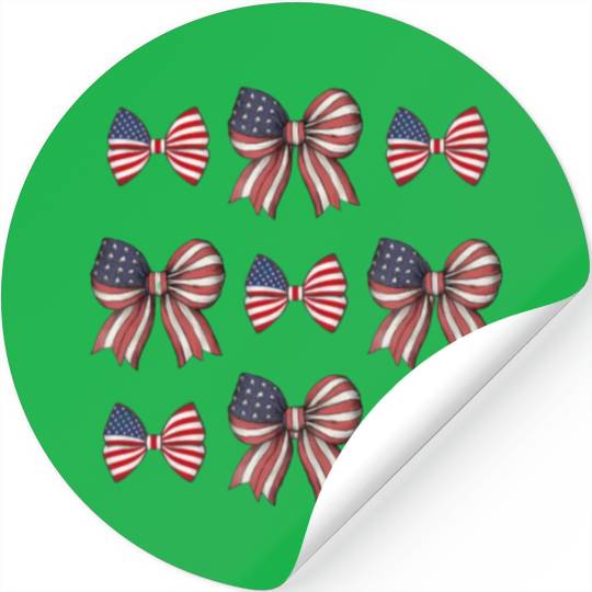 coquette bow american flag patriotic 4th Of July Stickers