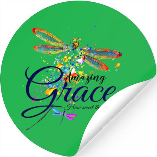 Amazing Grace Dragonfly splatter Stickers