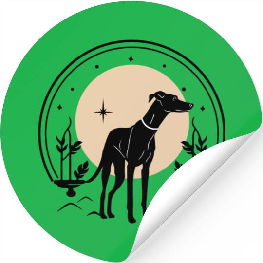 Greyhound Tarot Card Greyhound Celestial Dog Stickers