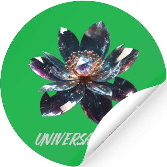 Cosmic Crystal Glass Flower "UniversalLove" Stickers