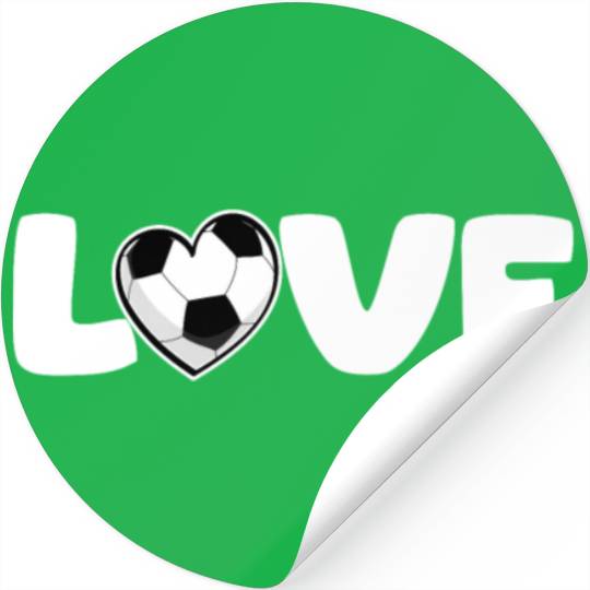 LOVE soccer ball heart white sign Stickers