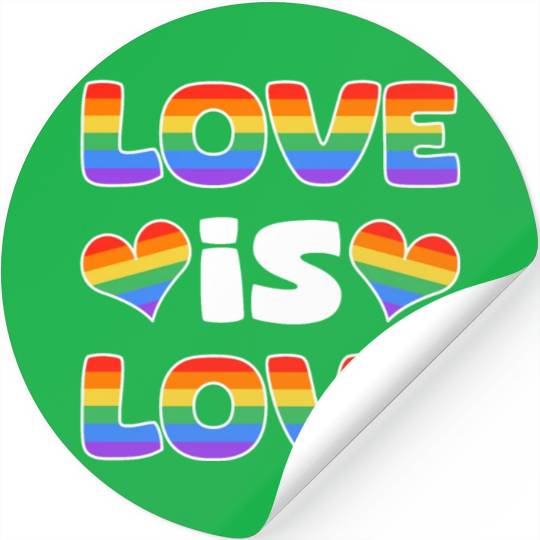 Love is Love rainbow colored Stickers