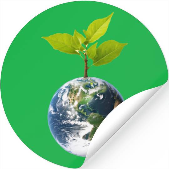 Planet Earth with beautiful freshness growth tree Stickers