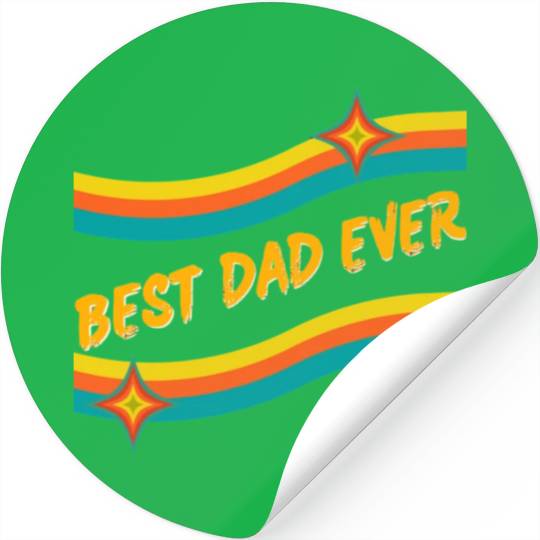 BEST DAD EVER RETRO VINTAGE FATHER SUMMER Stickers