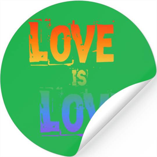 love is love letter rainbow colored Stickers