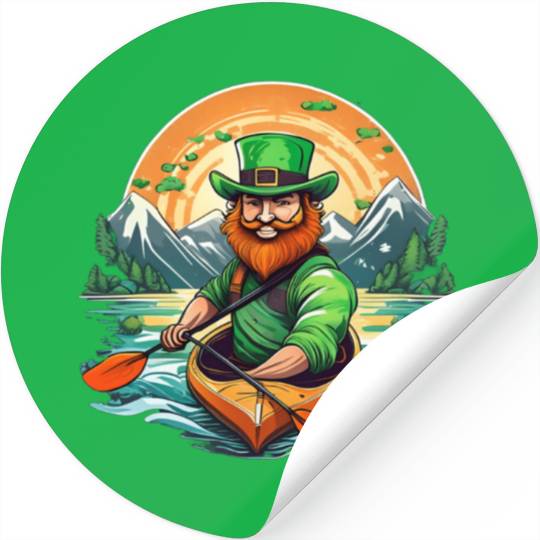 St. Patrick's Day Shamrock St Paddy's Day Kayak Stickers