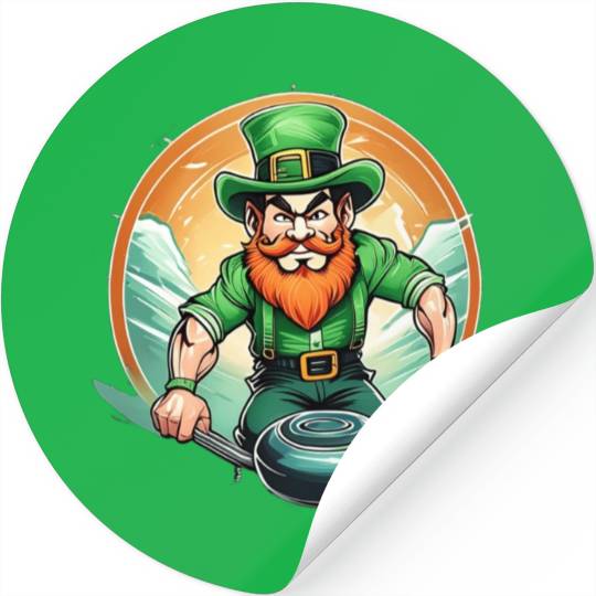 St. Patrick's Day Shamrock St Paddy's Day Curling Stickers