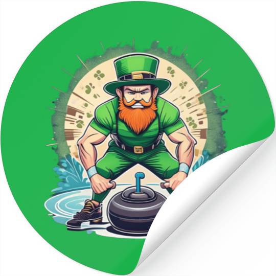 St. Patrick's Day Shamrock St Paddy's Day Curling Stickers