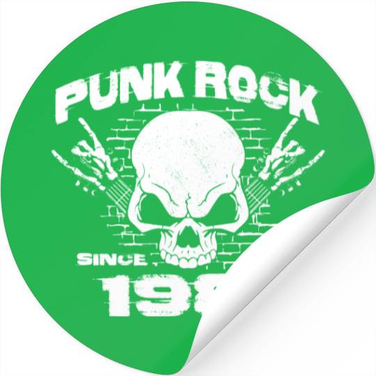 43rd Birthday - Punk Rock Since 1981 Skull Rock Stickers