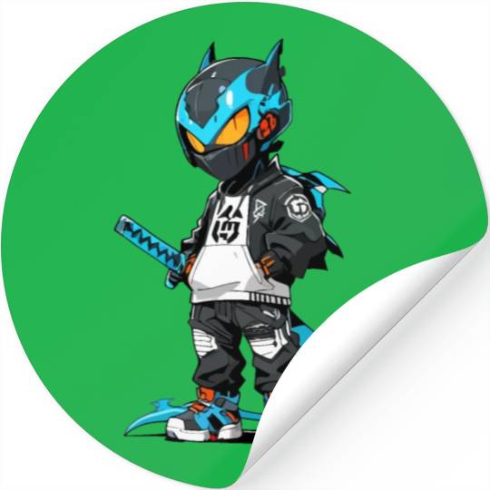 Chibi Dragon Ninja Character Stickers
