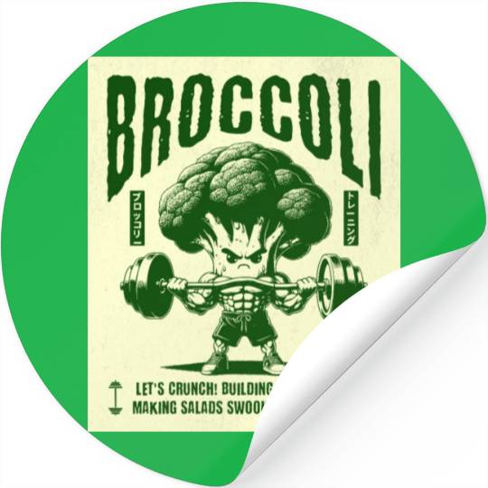 Broccoli fitness. Stickers