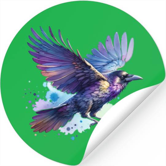 Little Raven in Flight Stickers