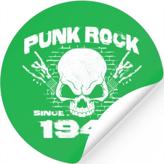 Punk Rock Since 1947 - Skull Rock Hands 77th Stickers