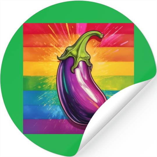 LGBTQ Eggplant Stickers
