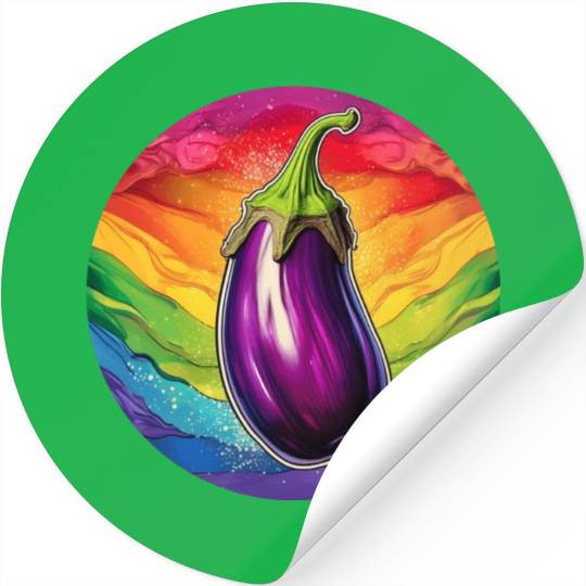 LGBTQ Eggplant Stickers