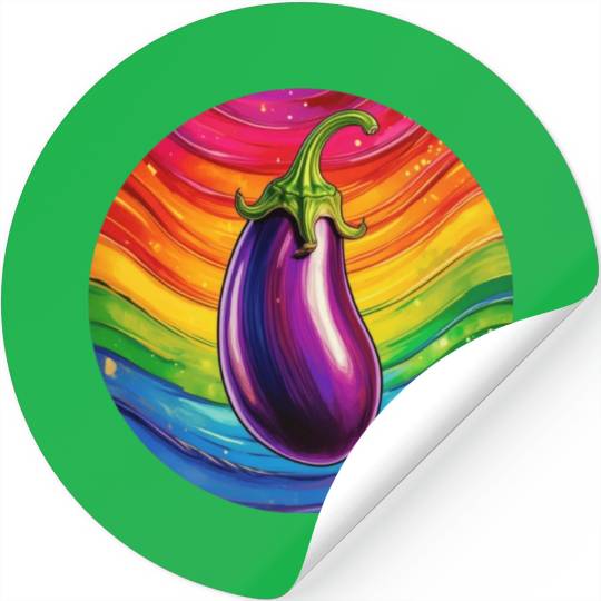 LGBTQ Eggplant Stickers