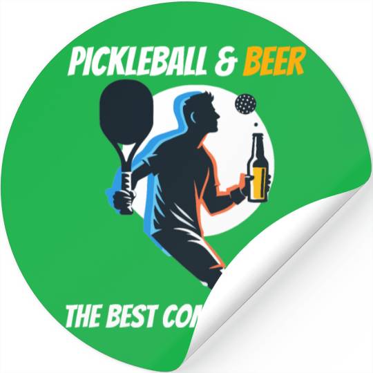 Pickleball & Beer The Best Combination Fun Graphic Stickers