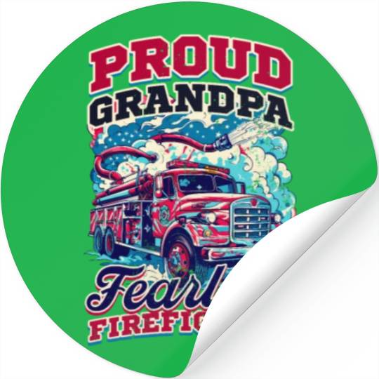 Firefighter Grandpa Fearless Firefighter Stickers