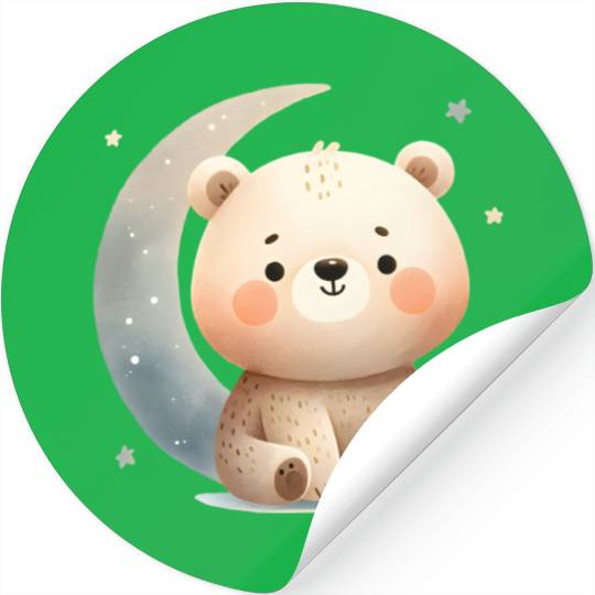 Little bear on the moon Stickers
