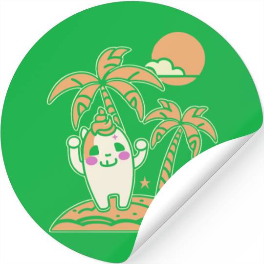 Happy on a Lonely Island Stickers