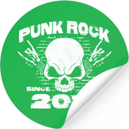 Punk Rock Since 2014 - Skull Rock Hands 10th Stickers