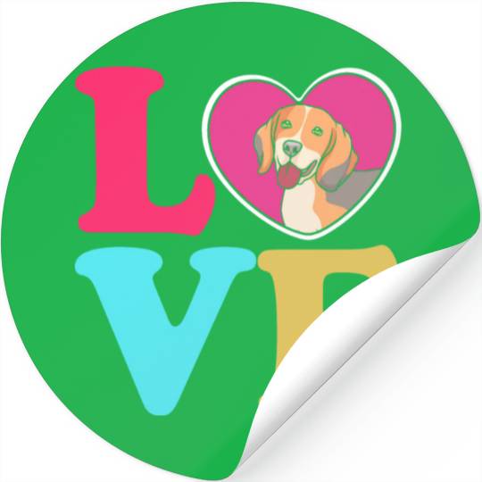 Cute Beagle Dog Mama I Love My Beagle Mom Stickers