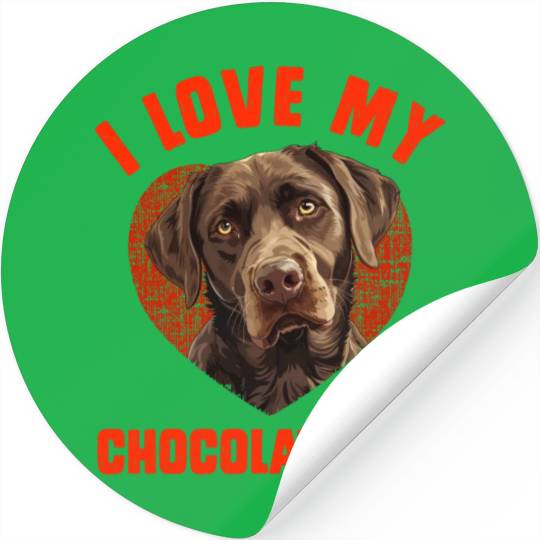 Brown Labrador I LOVE MY CHOCOLATE LAB Owners Stickers
