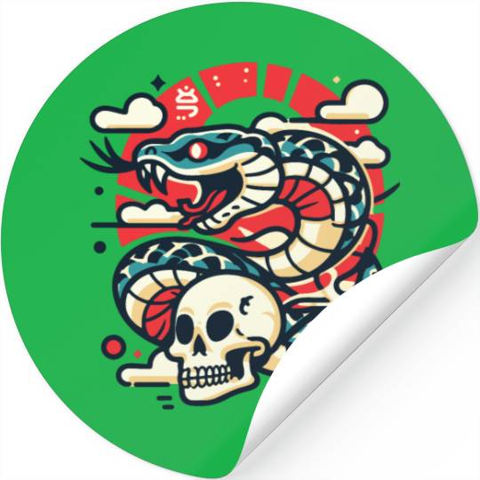 Skull Serpent Stickers