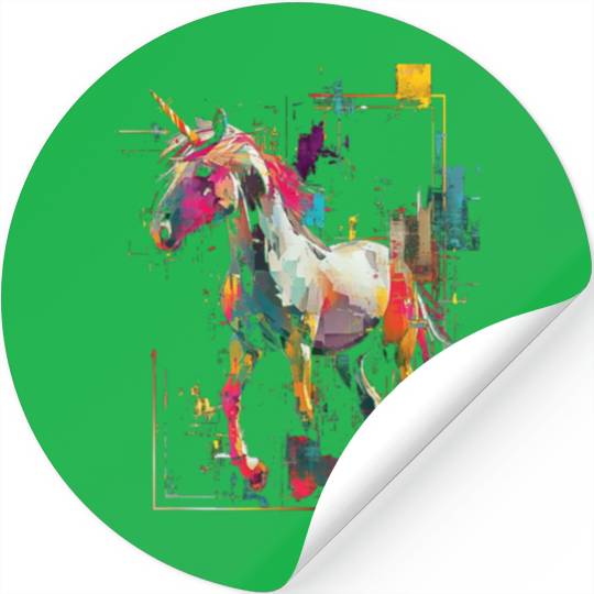Unicorn Rainbow Animal Illustration Stickers