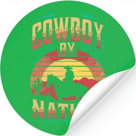 Cowboy Lifestyle Western Theme with Horses and Stickers