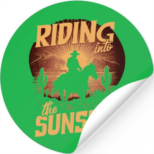 Cowboy Lifestyle Western Theme with Horses and Stickers