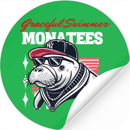 Hip-Hop Manatee Cool Stickers