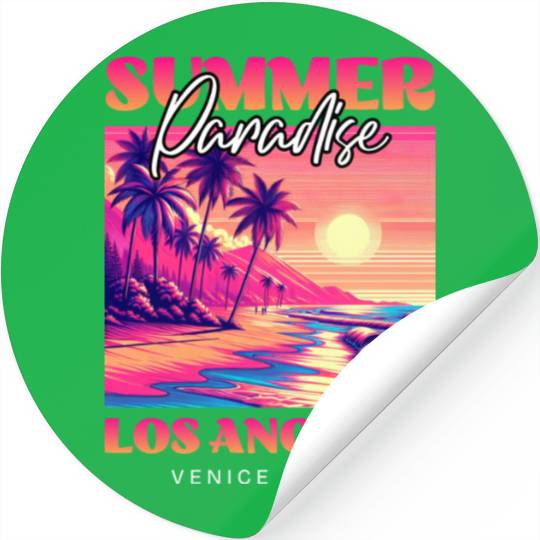 Summer Paradise Los Angeles Venice Beach Stickers